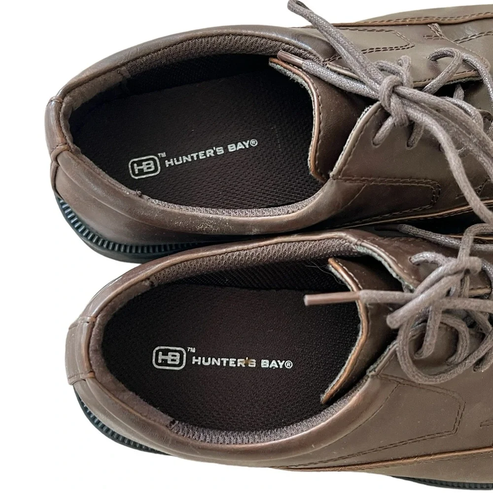 Hunter’s Bay | Brown synthetic leather lace up Oxford dress shoes men’s …